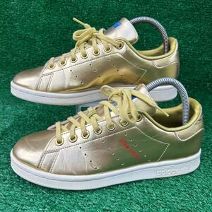 Adidas Stan Smith Metallic Gold Sneakers Low Top FW8063 Mens 5.5 Womens 7